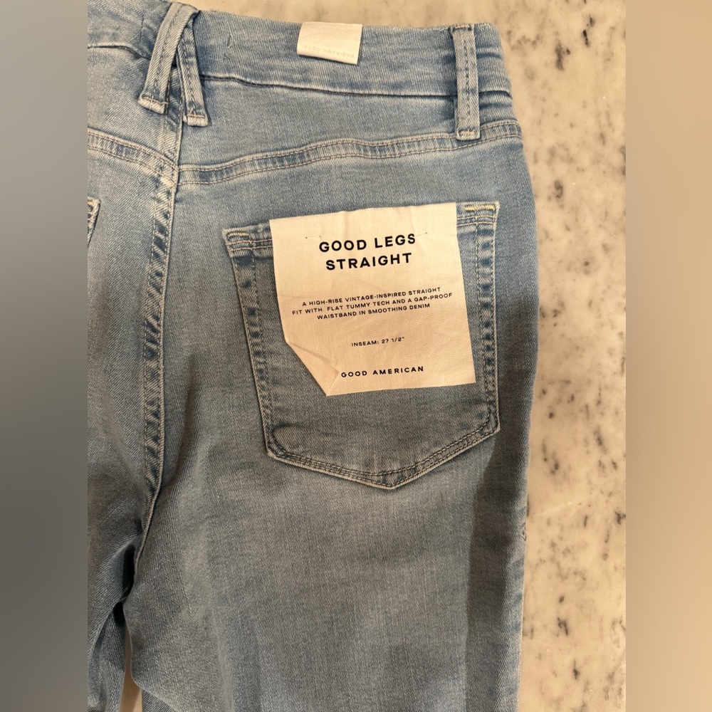 NWT Good American Good legs  Straight in Indigo126 GST235T size 6/28
